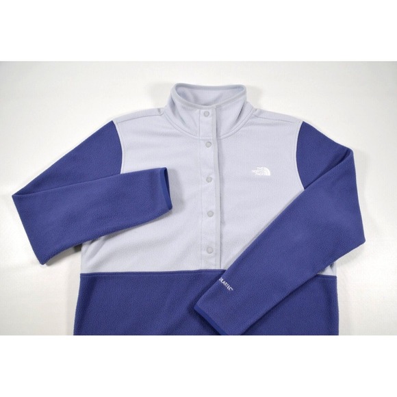 The North Face Pullover 1/4 Snap Fleece Pullover Womens L 2 Tone Purple Polartec - Picture 1 of 15